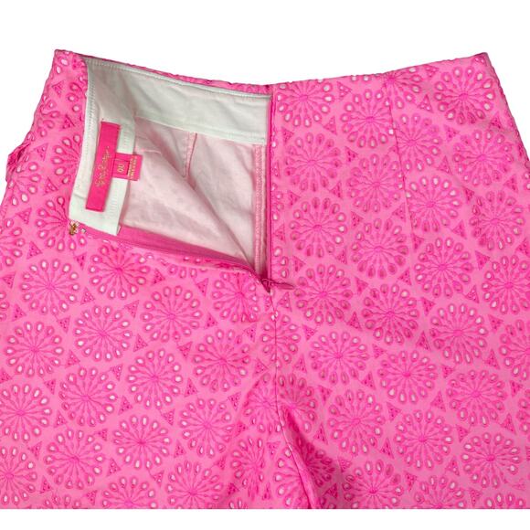Lilly Pulitzer Faye Skort in Prosecco Pink Neon Geo Eyelet Size 00 Beachy Resort - Picture 6 of 11
